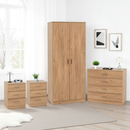 Dakota 2 Door Wardrobe Set – Oak Effect Bedroom Storage