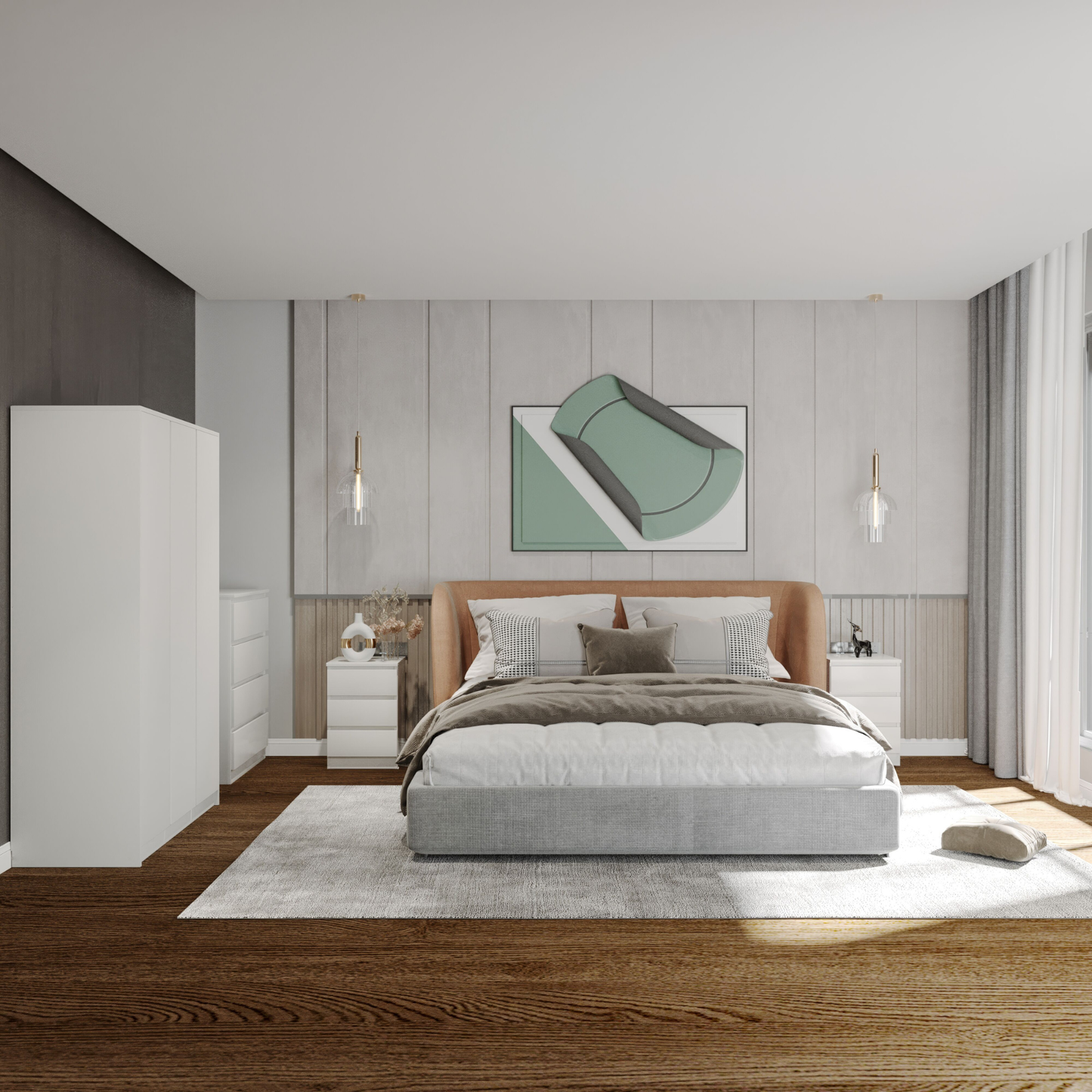 Malvern 3 Door Wardrobe Bedroom Set White
