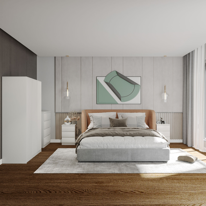 Malvern 3 Door Wardrobe Bedroom Set White