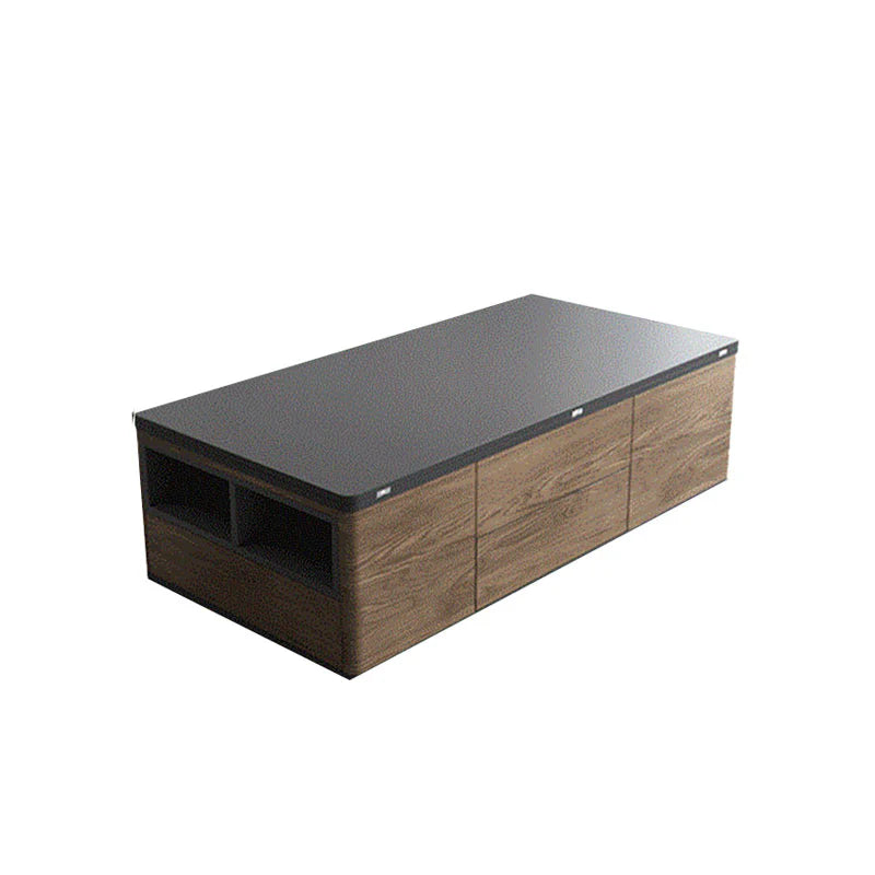 Ruby Lift Top Coffee Table, Multi-Functional Foldable Coffee Table, Walnut & Black