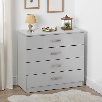 Dakota 4 Drawer Chest – Light Grey, Stylish Bedroom Storage