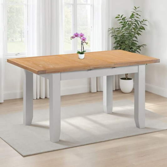 Windsor Extending Dining Table in Pebble Grey & Oak