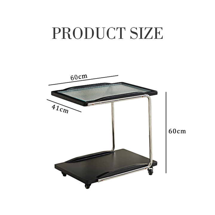 Demetrius Side Table With Trolleys, Black £419.00