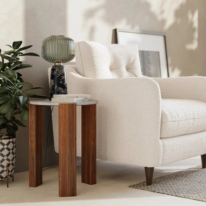 Bauman Round Side Table, Marble