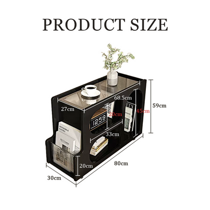 Thaddeus Trolley Style Side Table, Wood