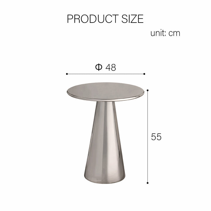 Abarca Side Table, Stainless Steel
