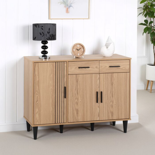 Tessa 3 Door 2 Drawer Sideboard – Natural Oak Effect