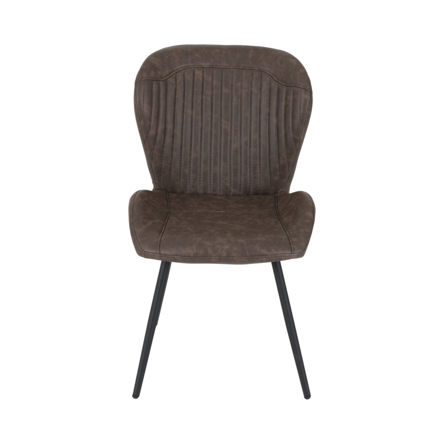 Quebec Dining Chair Set - Brown Faux Leather (Pack of 4)