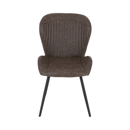 Quebec Dining Chair Set - Brown Faux Leather (Pack of 4)