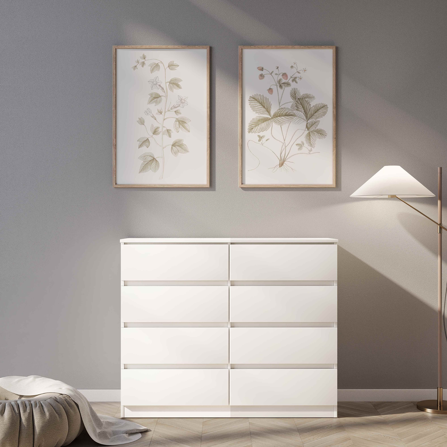 Malvern 8 Drawer Chest – White, Modern Storage Solution