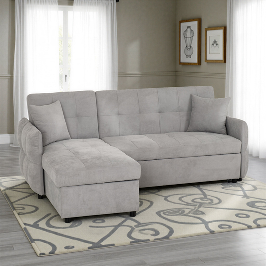 Chelsea Corner Sofa Bed - Silver Grey Fabric