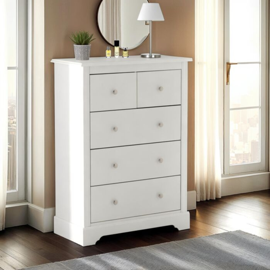 Stratford 3+2 Drawer Chest - White Storage Solution