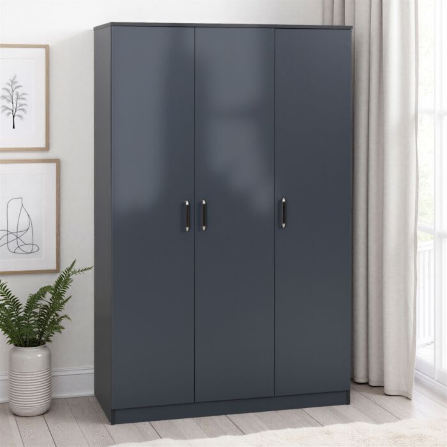 Dakota 3 Door Wardrobe – Dark Grey