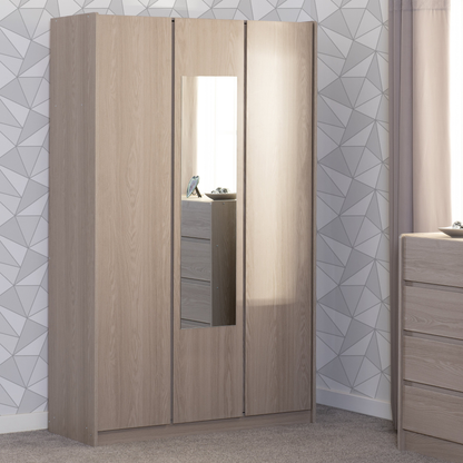 Paris 3 Door Mirrored Wardrobe - Smoked Ash Effect