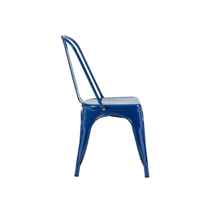 Bistro Pack of 4 Blue Metal Chairs