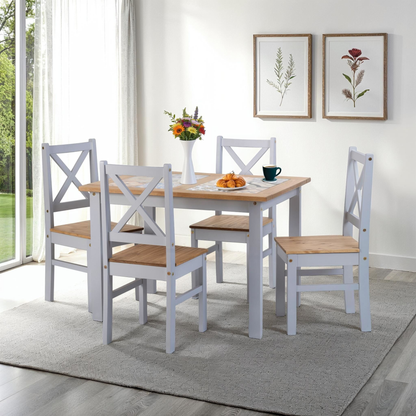 Salvador 1+4 Tile Top Dining Set - Grey Slate/Pine