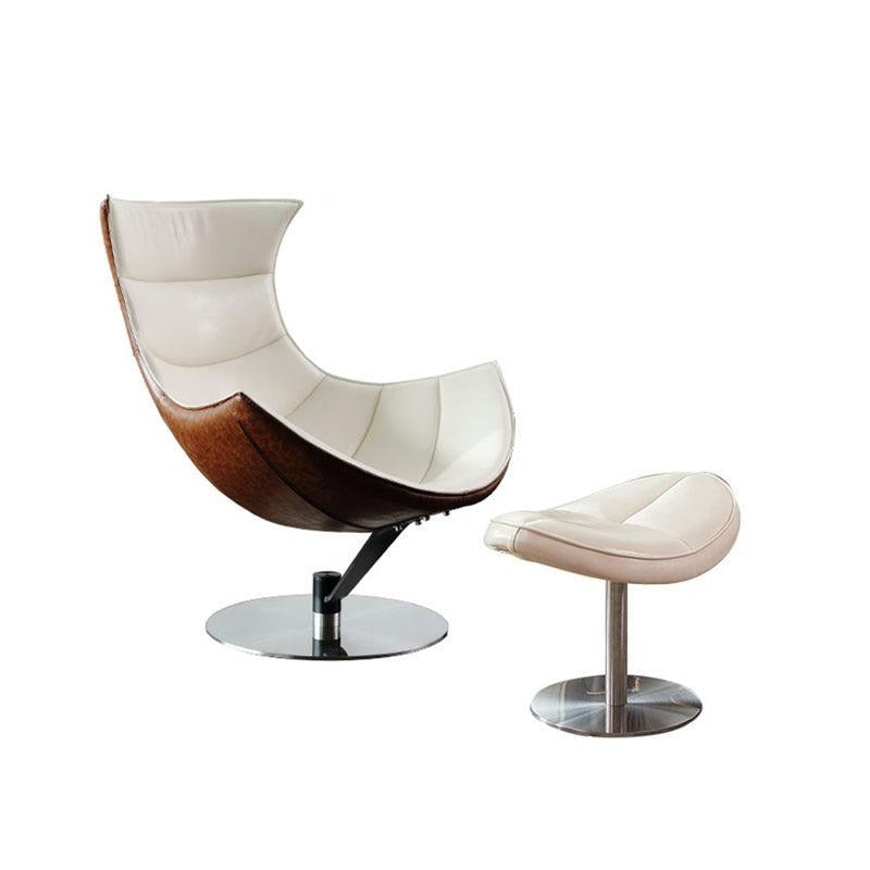Lobster Lounge Chair With Ottoman, Walnut Texture, Armchair,