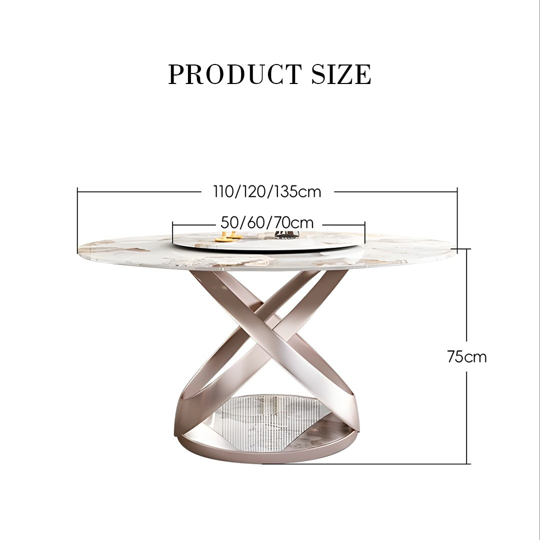 Androme Round Dining Table & Chairs, With Rotatable Tray