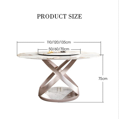 Androme Round Dining Table & Chairs, With Rotatable Tray