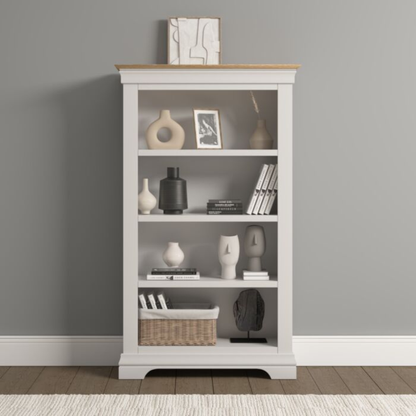 Bordeaux Bookcase Ivory Oak 150cm Storage Shelf Unit
