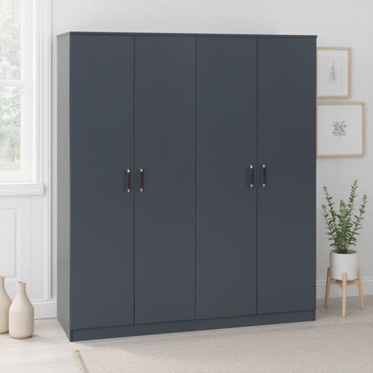 Dakota 4 Door Wardrobe – Dark Grey