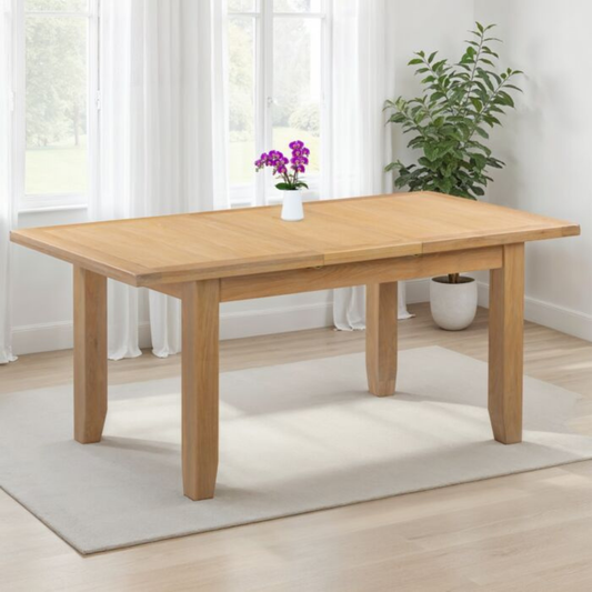 Windsor Extending Dining Table in Natural Oak – 120–150cm
