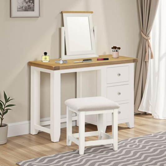 Windsor 3 Drawer Dressing Table Set – Ivory & Oak