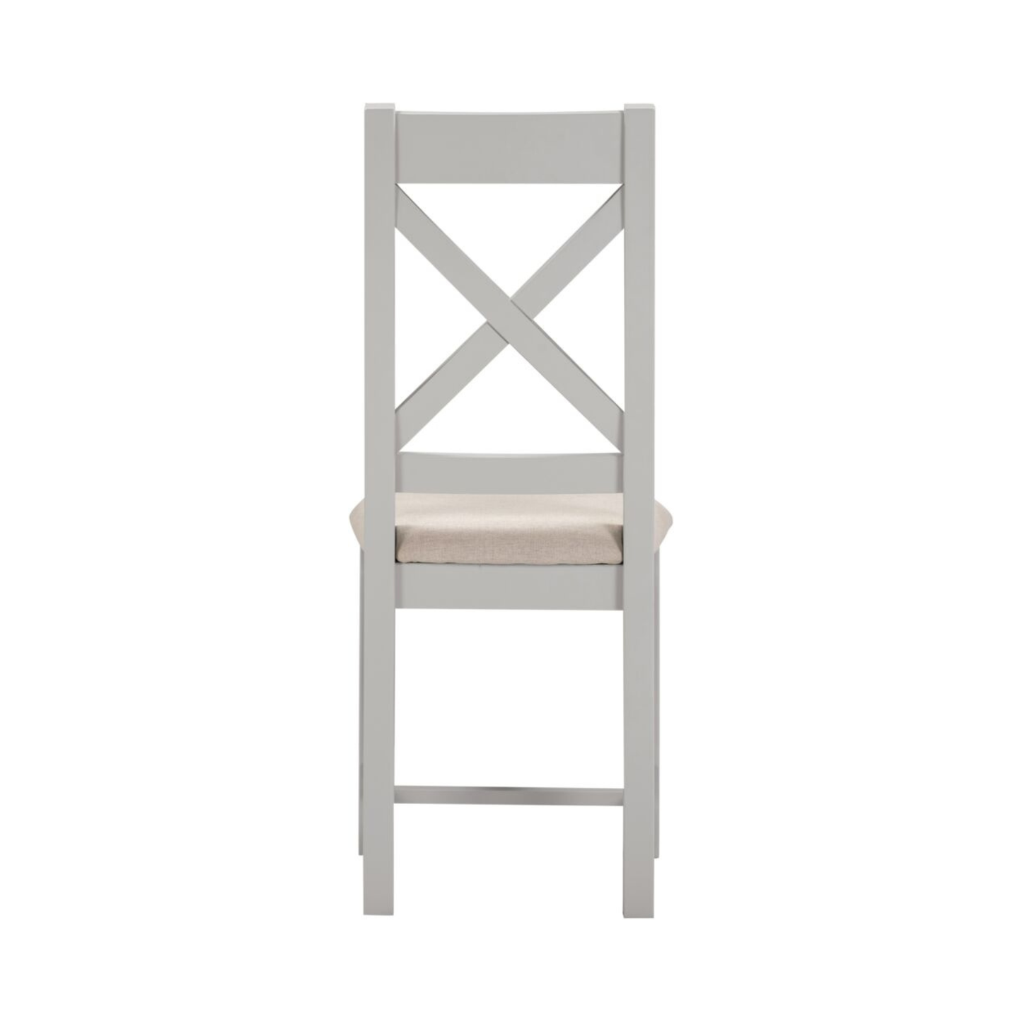 Windsor Cross Back Dining Chair Set - Pebble Grey/Oat Fabric (Pair)