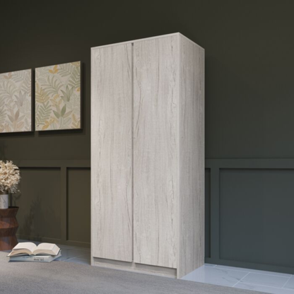 Malvern Urban Snow 2 Door Wardrobe with Rail & Shelf