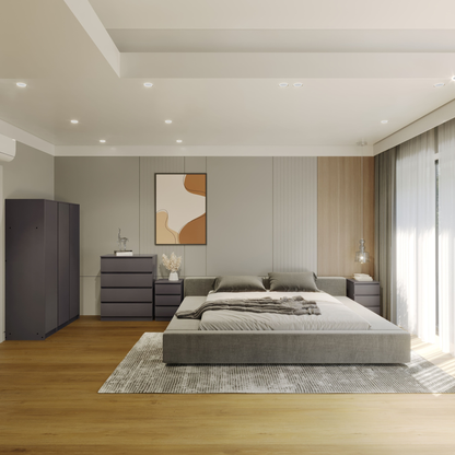 Malvern 3 Door Wardrobe Bedroom Set Grey