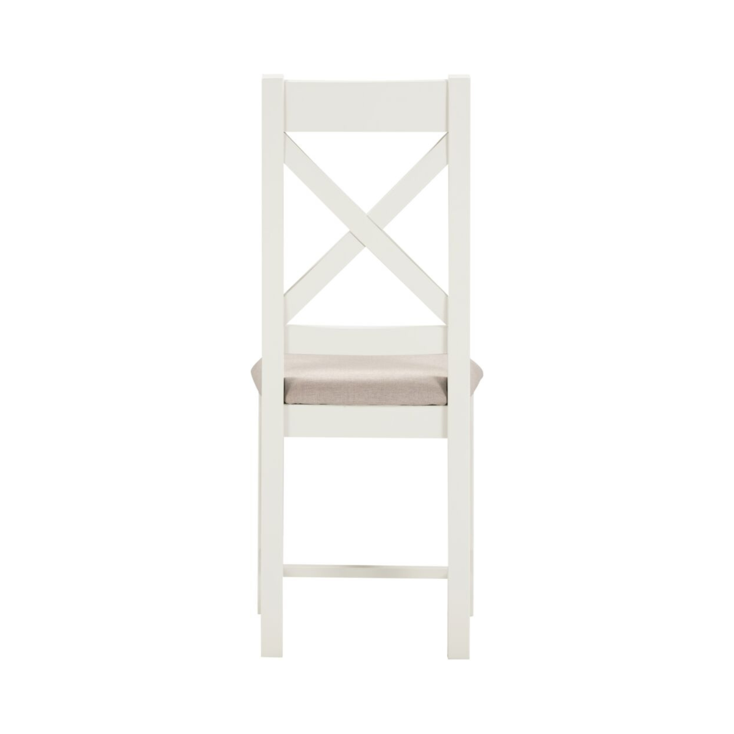 Windsor Cross Back Dining Chair Set - Ivory/Oat Fabric (Pair)