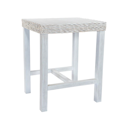 Maya Whitewash Rattan Bar Table – Natural & Elegant Design