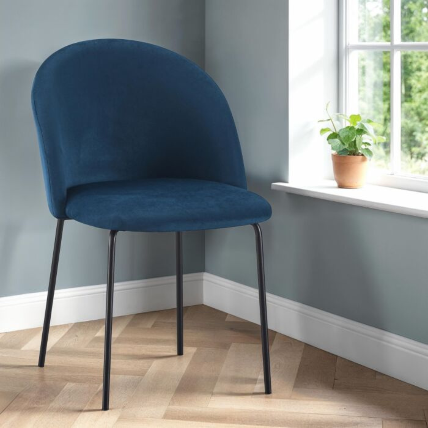 Boston Dining Chair (Set of 4) – Sapphire Blue Velvet