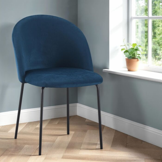Boston Dining Chair (Set of 4) – Sapphire Blue Velvet