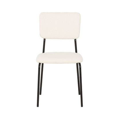 Sheldon Dining Chair Set - Ivory Boucle Fabric (Pack of 4)