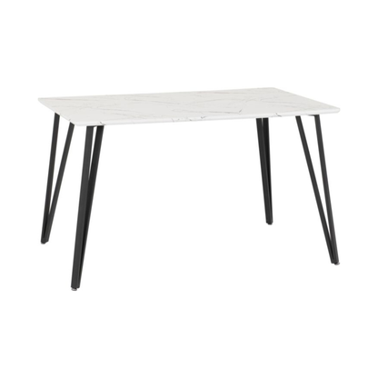 Marlow Dining Table in White Marble Effect – 130cm