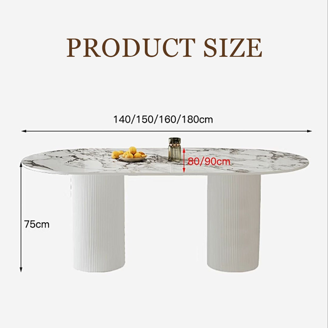 Ava Vintage Dining Table, Marble