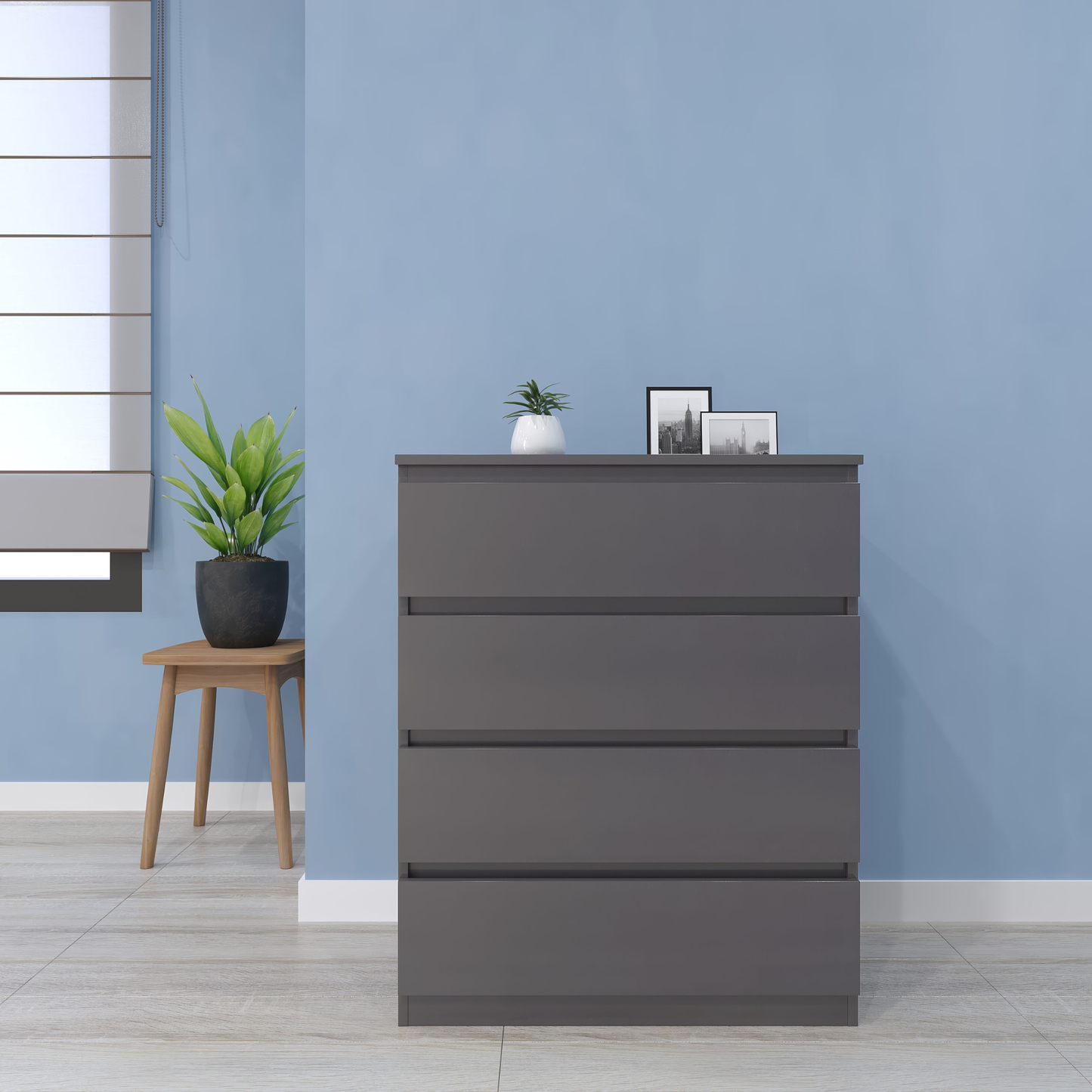 Malvern 4 Drawer Chest - Grey