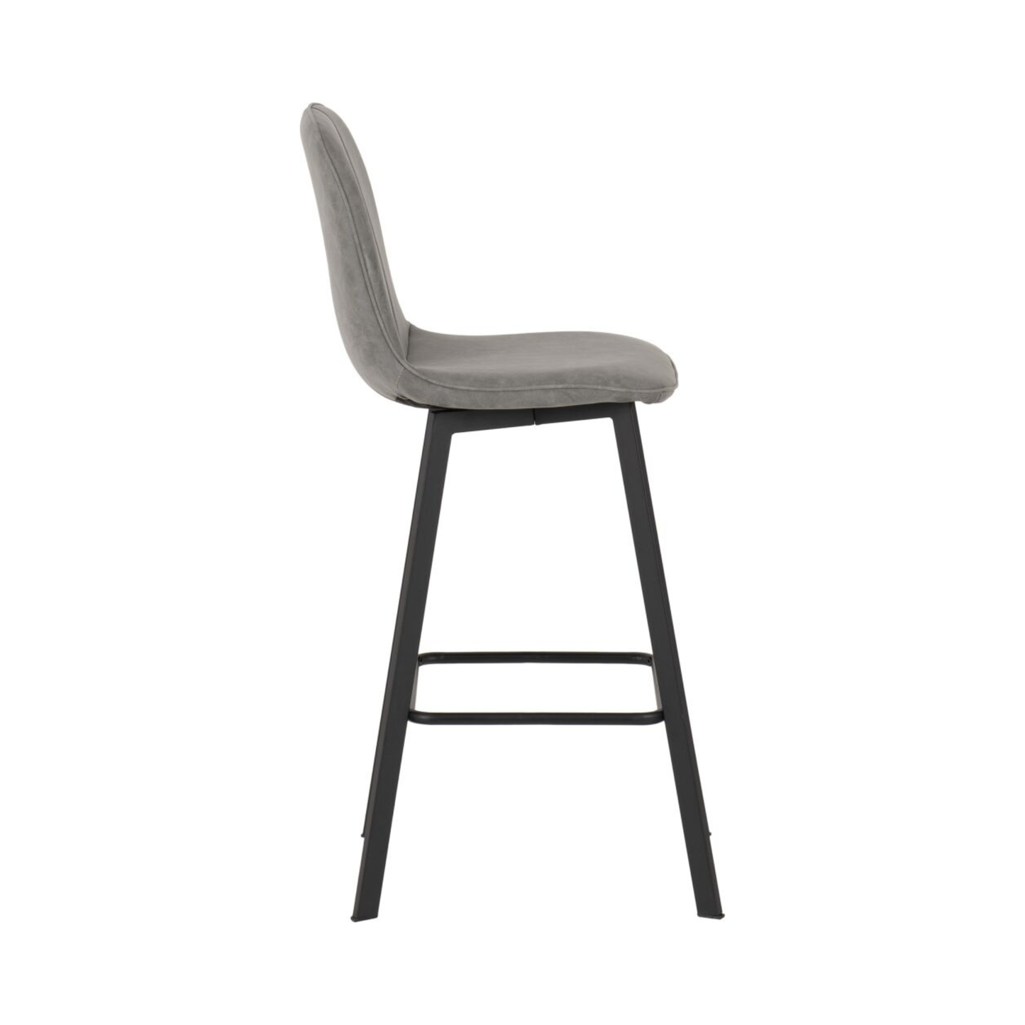 Quebec Bar Chair Set - Grey Faux Leather (Pair)