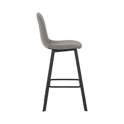 Quebec Bar Chair Set - Grey Faux Leather (Pair)