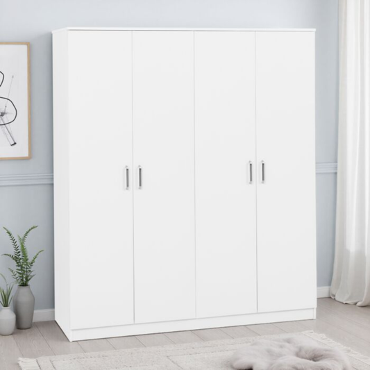 Dakota 4 Door Wardrobe – White