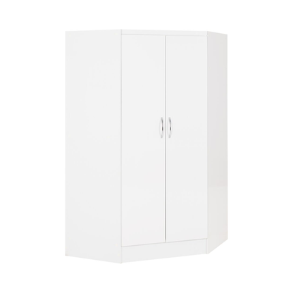 Nevada 2 Door Corner Wardrobe – White Gloss Finish