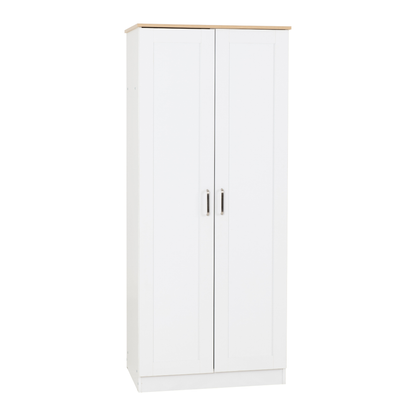 Portland 2 Door Wardrobe - White/Oak Effect