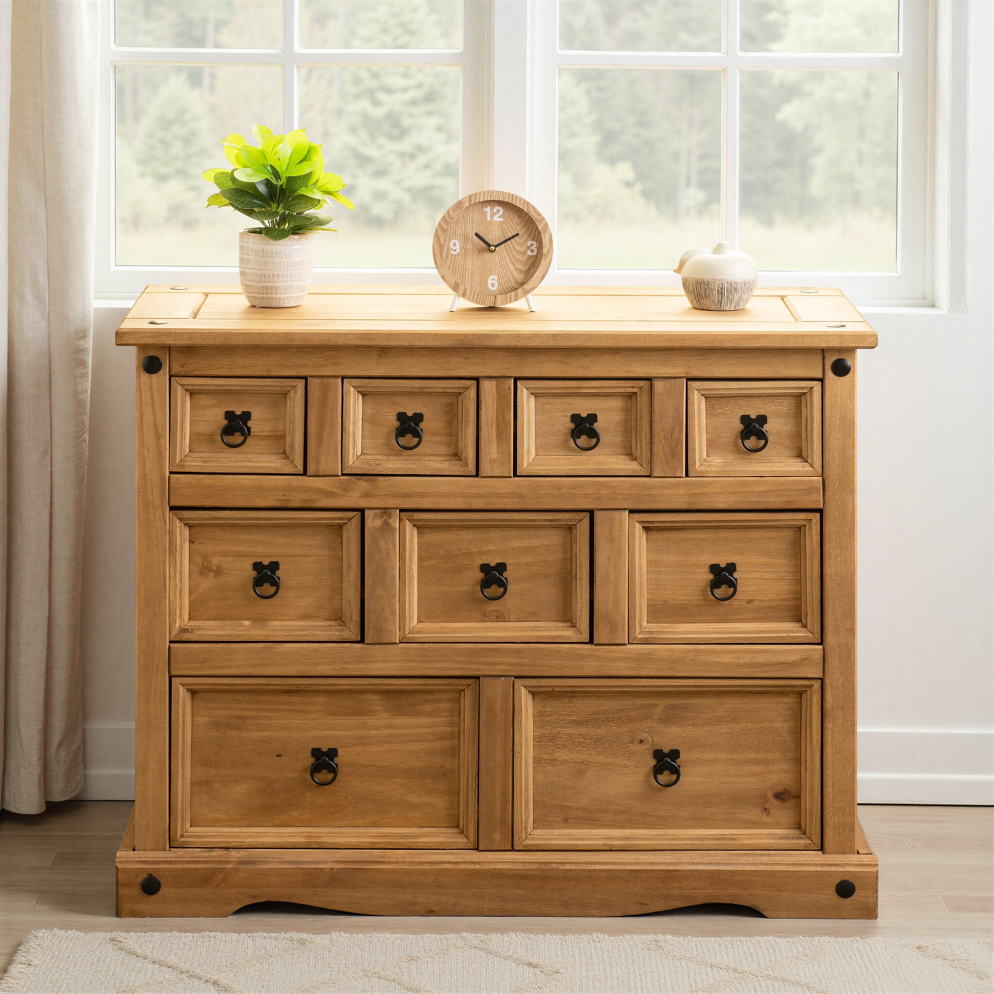 Corona Merchant Chest – Distressed Waxed Pine, Multi-Drawer Storage