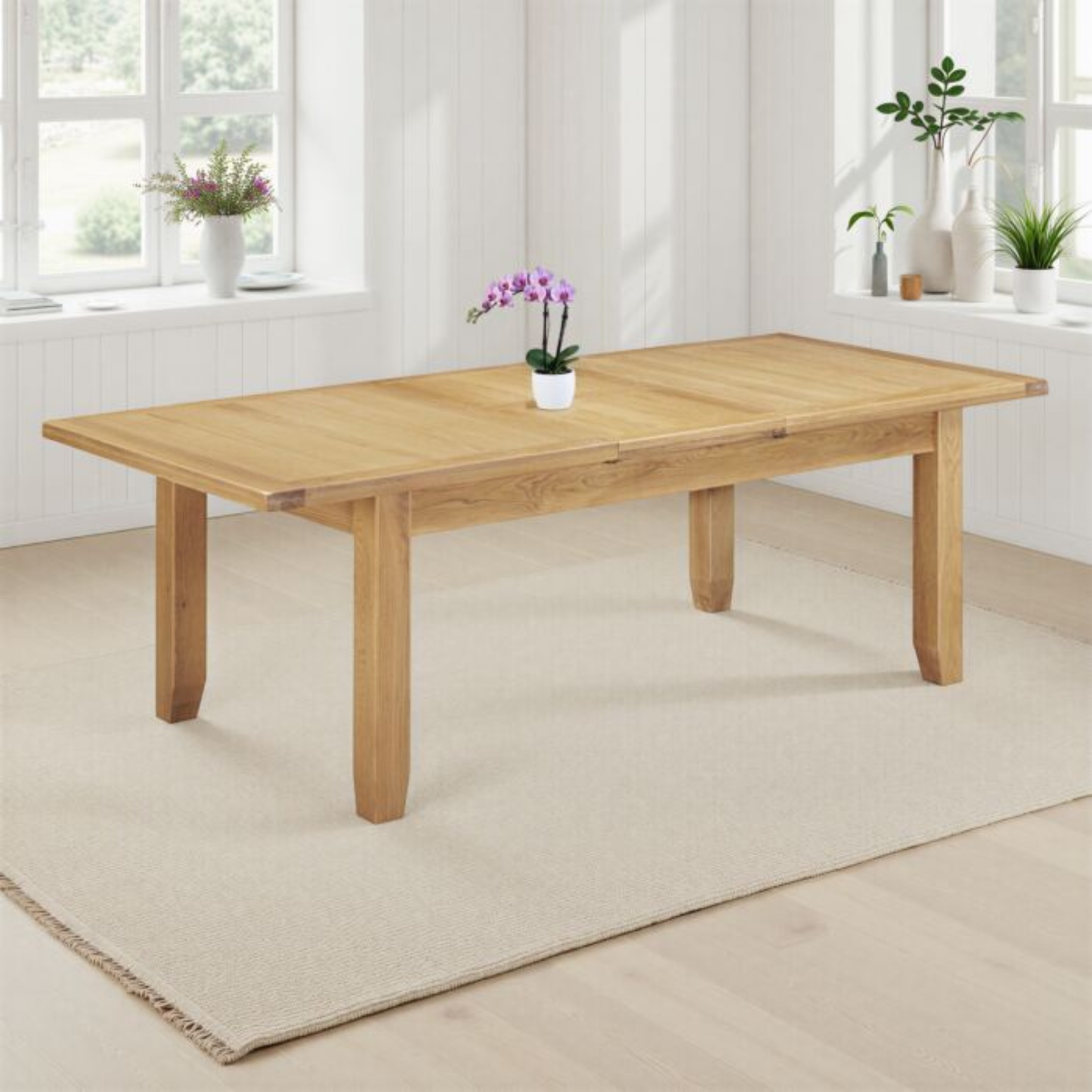 Windsor Large Extending Dining Table Natural Oak 180–230cm
