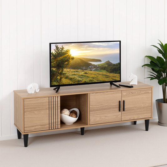 Tessa TV Cabinet - Natural Oak Effect - Composite & MDF