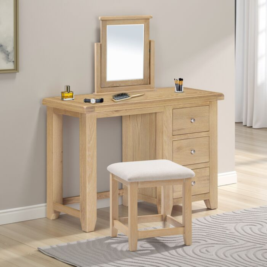 Windsor 3 Drawer Dressing Table Set – Natural Oak