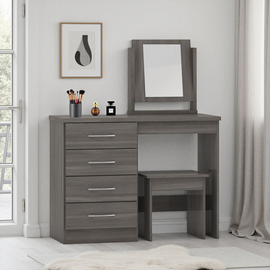 Nevada Dressing Table Set - Black Wood Grain