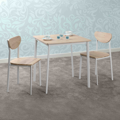 Riley Small Dining Set - White/Light Oak Effect Veneer