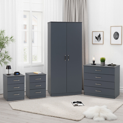 Dakota 2 Door Wardrobe Set – Dark Grey Bedroom Storage